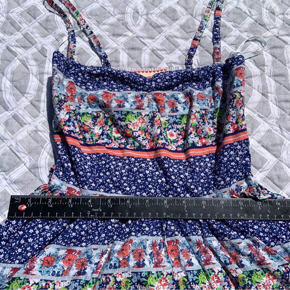 Sz Small ModCloth Blue and Red Americana Paisley Dress - Picture 2 of 7